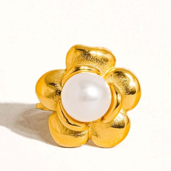 Nova 18K Gold Flower Peal Ring - Size 7 - Picture 5 of 5